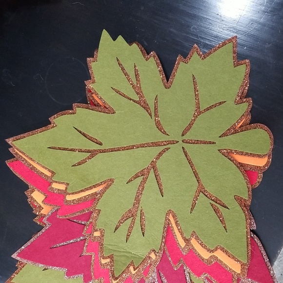 10 felt fall decorations for plating dinner table sold as set glittering. SET - Picture 2 of 10